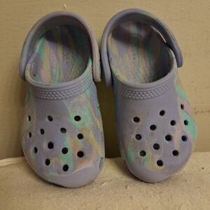 Kids Light Purple Tie-Dye Slip-On Clogs CROCS size C7